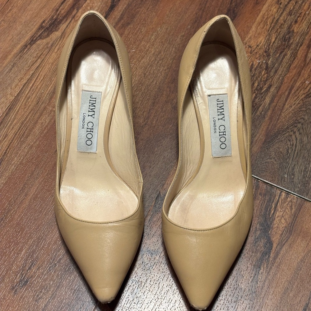 Jimmy Choo Beige Leather Heels